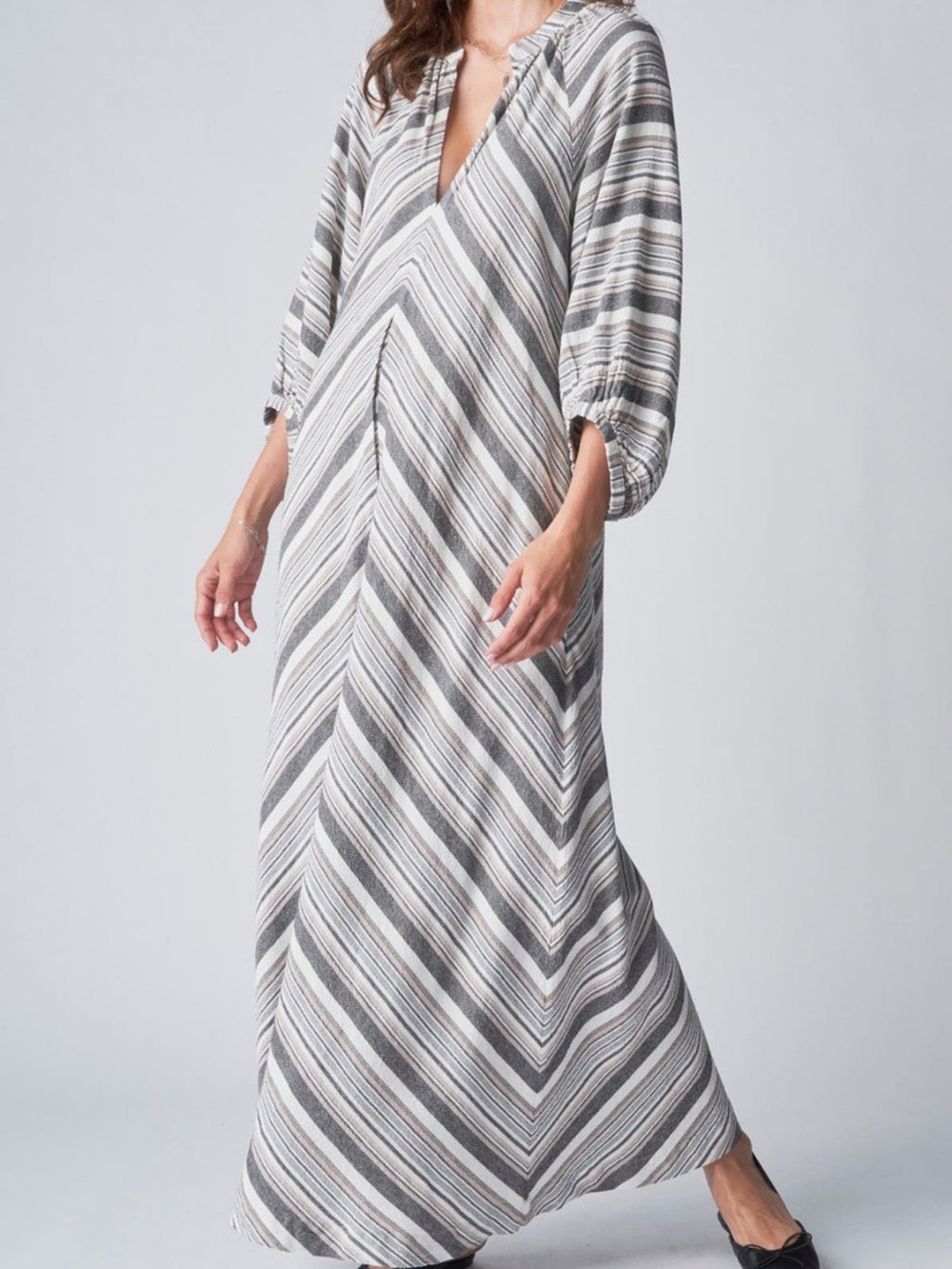Ocean + Main Striped Maxi Dress